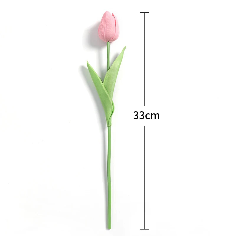 Kunstblumenstrauss Tulpen in blassrosa Real Touch Schaum, Set aus 5 Stück