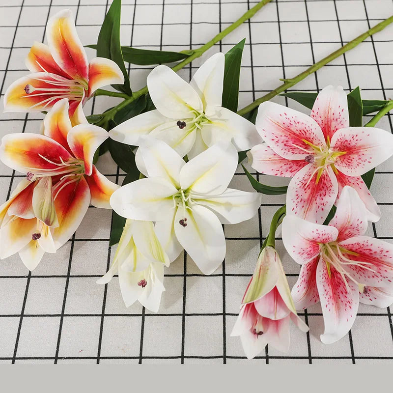 Künstliche Lilienblumen – Europäisches Seidendesign – Für Wohn-Deko