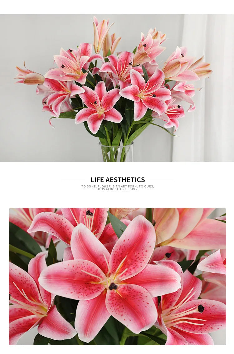 Künstliche Lilienblumen – Europäisches Seidendesign – Für Wohn-Deko