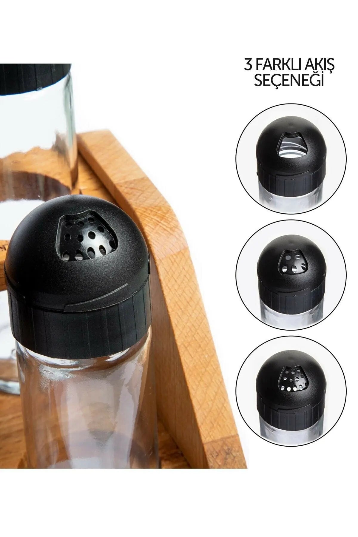 Gewürzregal Set – Modern Glas mit Holzständer – 8-12 Teile Küchenorganisator