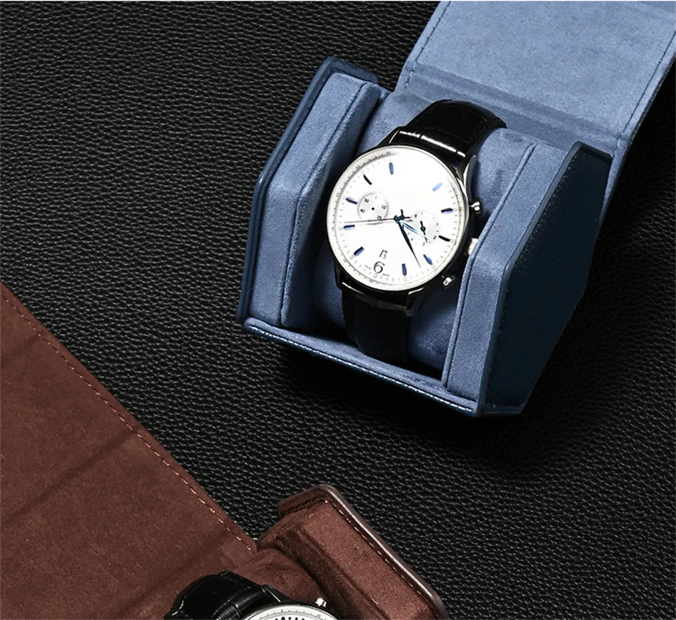 Uhrenbox Organizer – PU Leder, Hexagonal, Reisegrösse