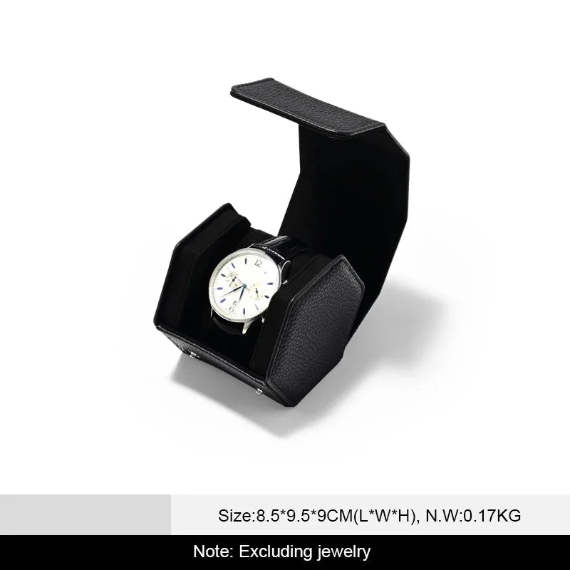 Uhrenbox Organizer – PU Leder, Hexagonal, Reisegrösse