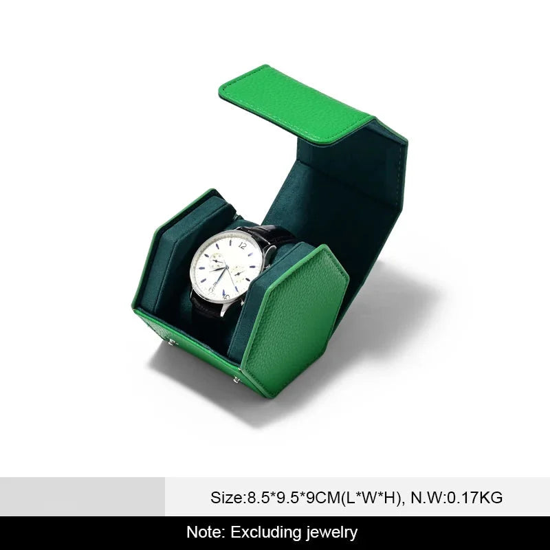 Uhrenbox Organizer – PU Leder, Hexagonal, Reisegrösse