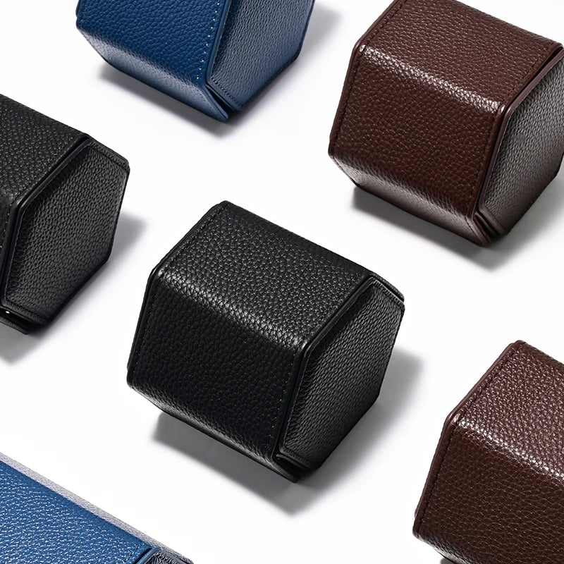 Uhrenbox Organizer – PU Leder, Hexagonal, Reisegrösse