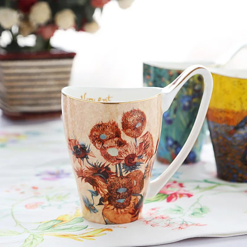 Van Gogh Keramikbecher – Bone-China Kunstdesign