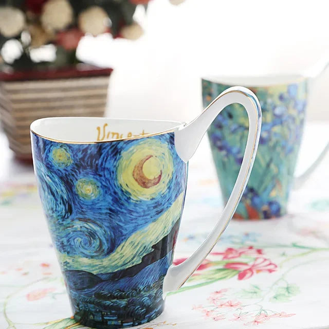 Van Gogh Keramikbecher – Bone-China Kunstdesign