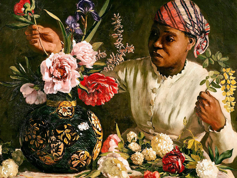 Viktorianisches Leinwand-Porträt im Vintage-Stil, rechteckig, ungerahmt, Grösse: 50x70 cm