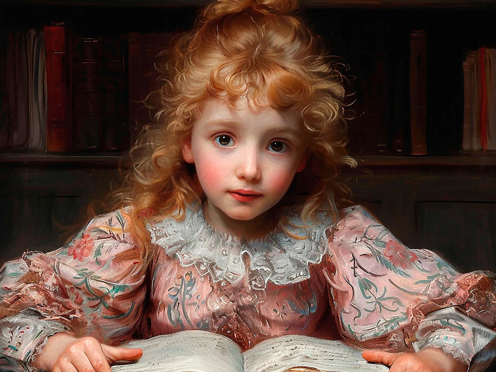 Viktorianisches Leinwand-Porträt, rechteckig, vintage Stil, 50x70cm