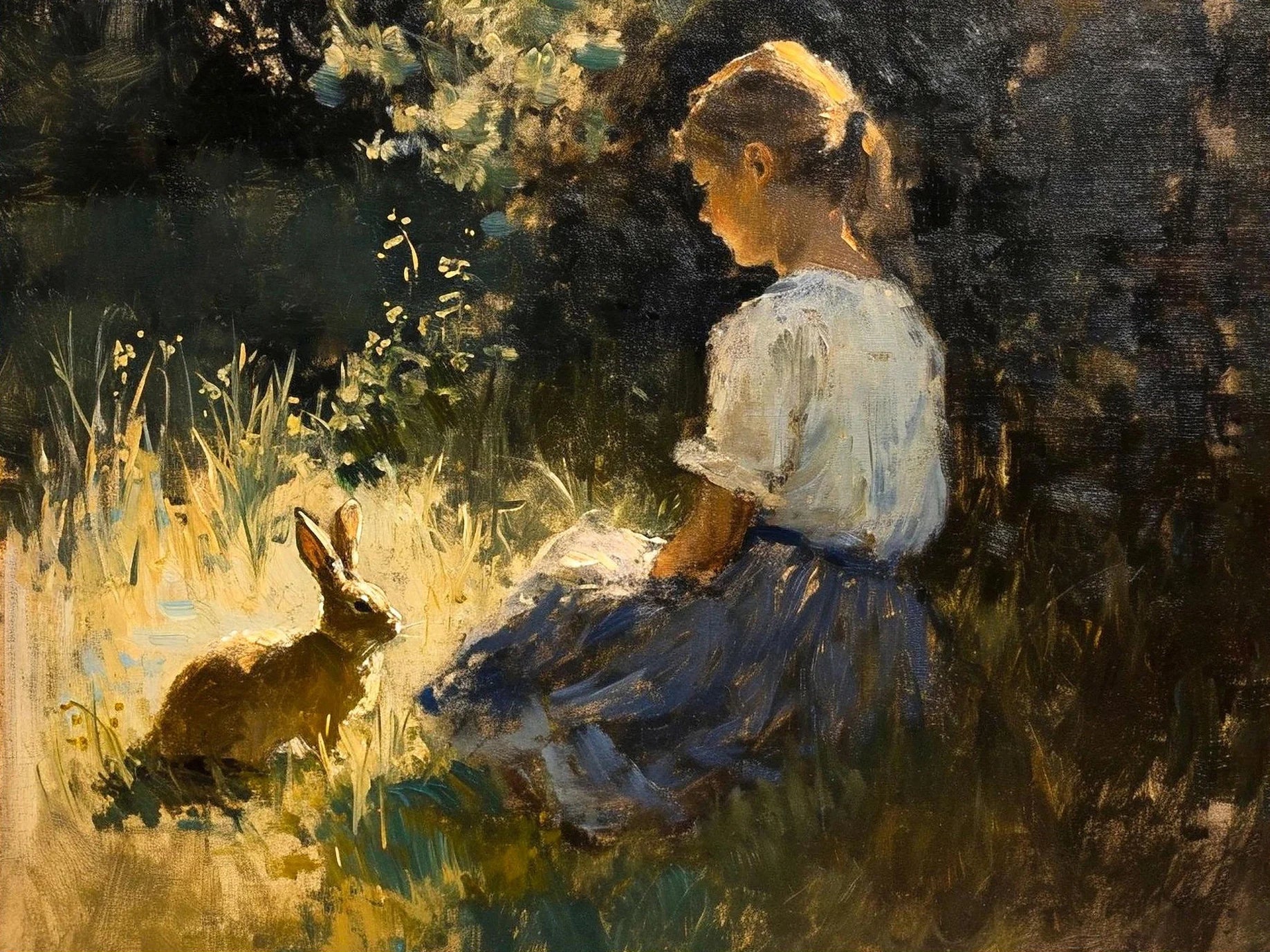 Viktorianisches Leinwandporträt ungerahmt auf Leinwand in Grössen 20x30cm bis 50x70cm