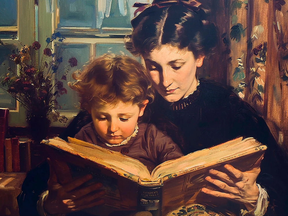 Viktorianisches Leinwandporträt auf ungerahmter Leinwand, Retro-Stil, Grösse 50x70 cm