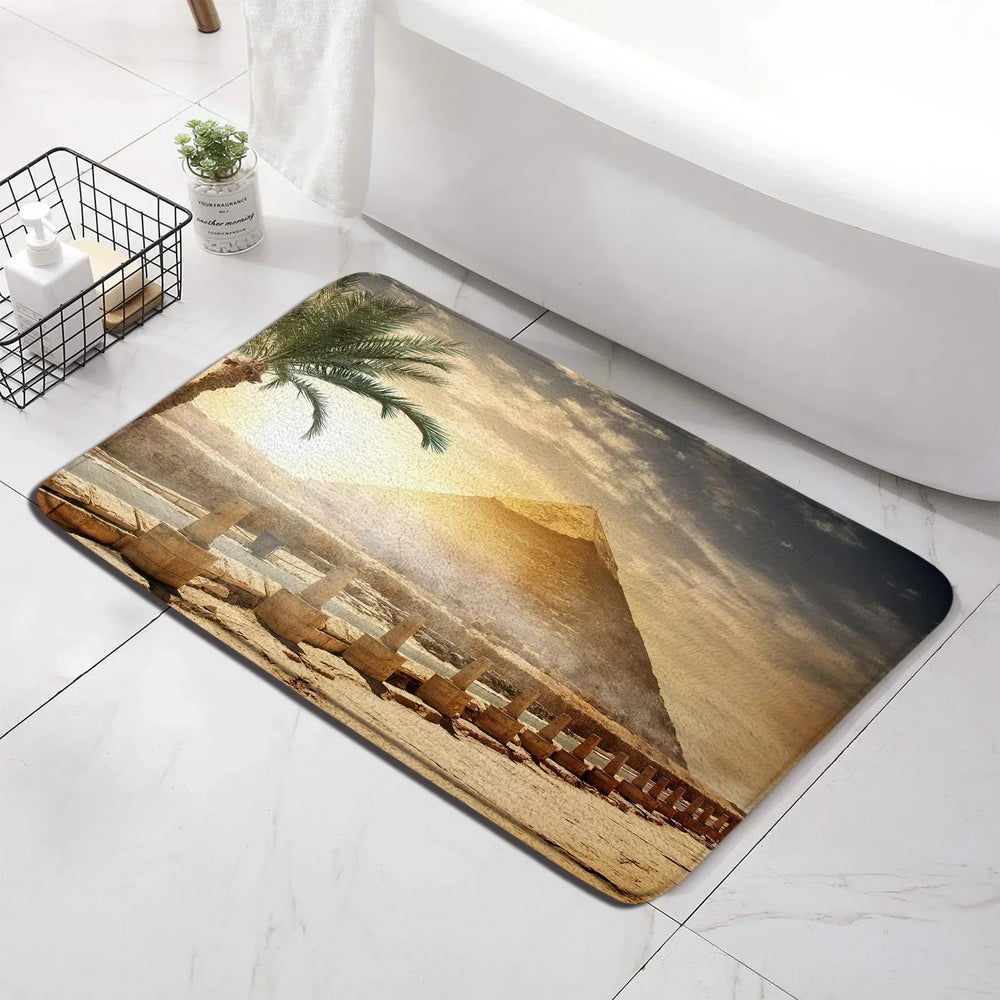 Vintage Ägypten Badematte – Wildleder, Ethno-Stil