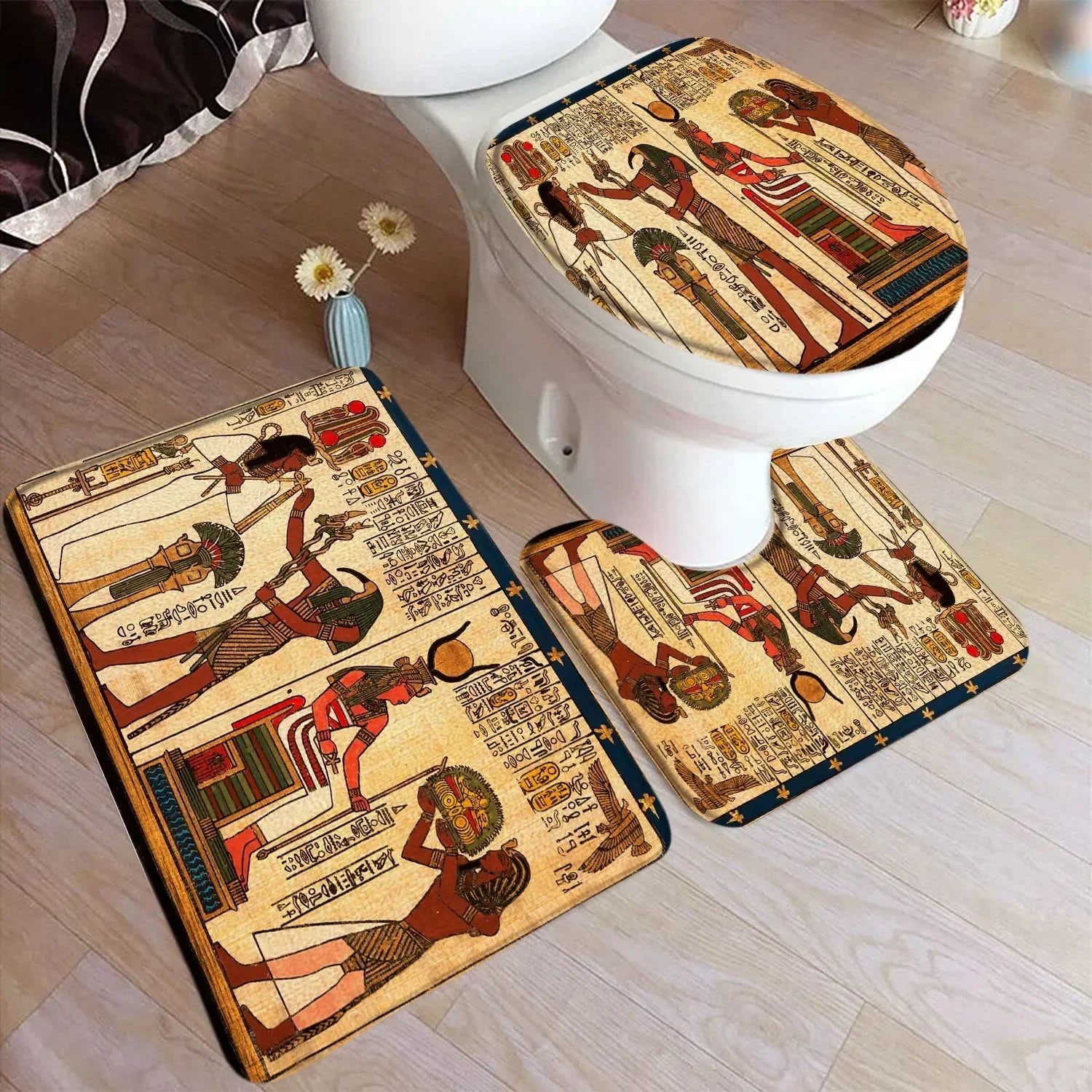 Vintage Ägypten Badematte – Wildleder, Ethno-Stil