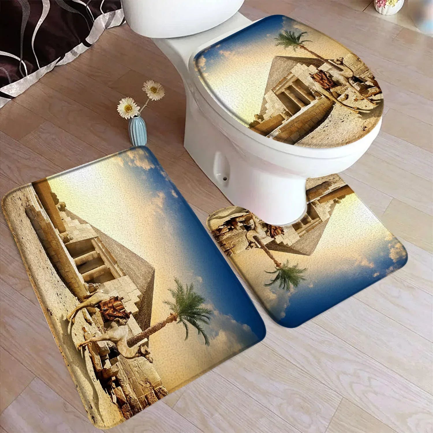 Vintage Ägypten Badematte – Wildleder, Ethno-Stil