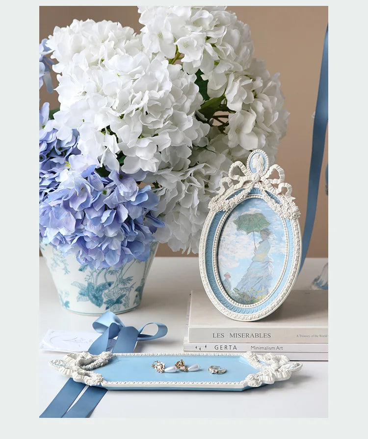 Vintage weisser Rokoko Foto Rahmen aus Harz im French Stil, 6 Zoll