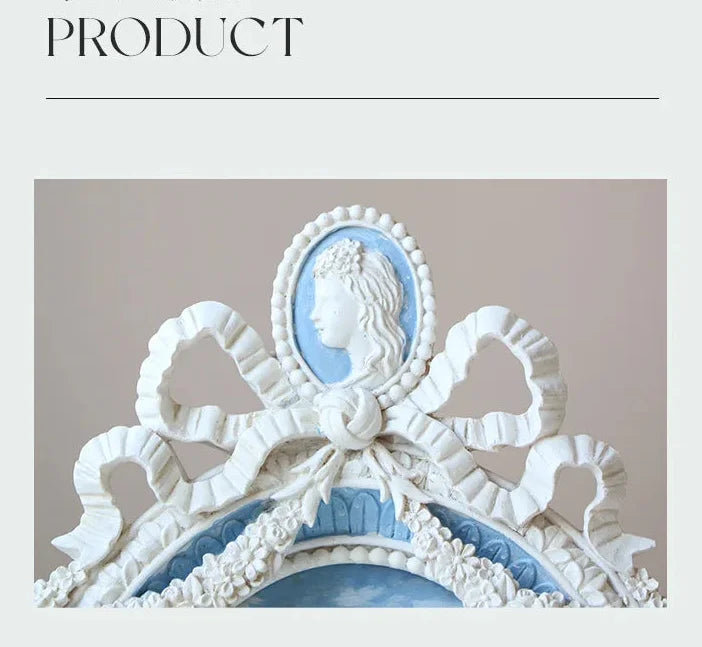 vintage Rokoko Harz Bilderrahmen in Weiss, 6 Zoll