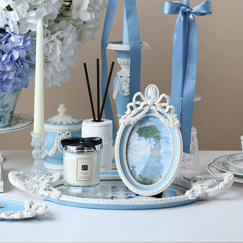 French Vintage Bilderrahmen, 6-Zoll, weiss, Harz, Rokoko-Stil