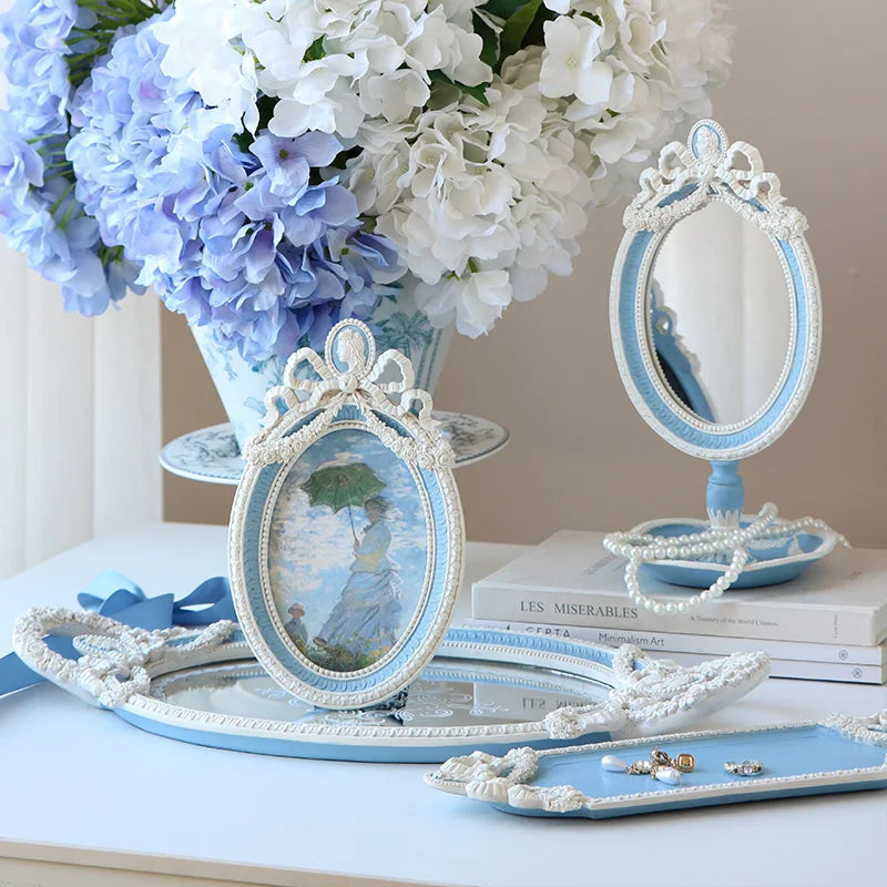 French Vintage weisser Harz-Bilderrahmen im Rokoko-Stil 6 Zoll