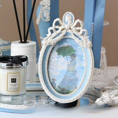 French Vintage Bilderrahmen aus Harz, Farbe: Weiss, Grösse: 6 Zoll