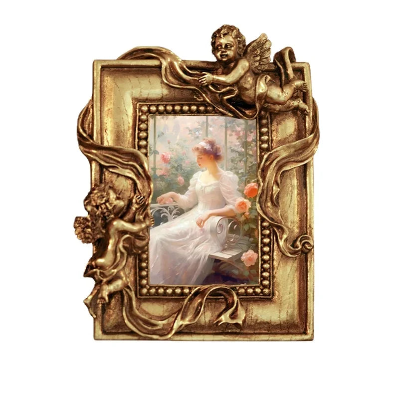 Vintage Engel Rahmen – Roter Samt Harz Design