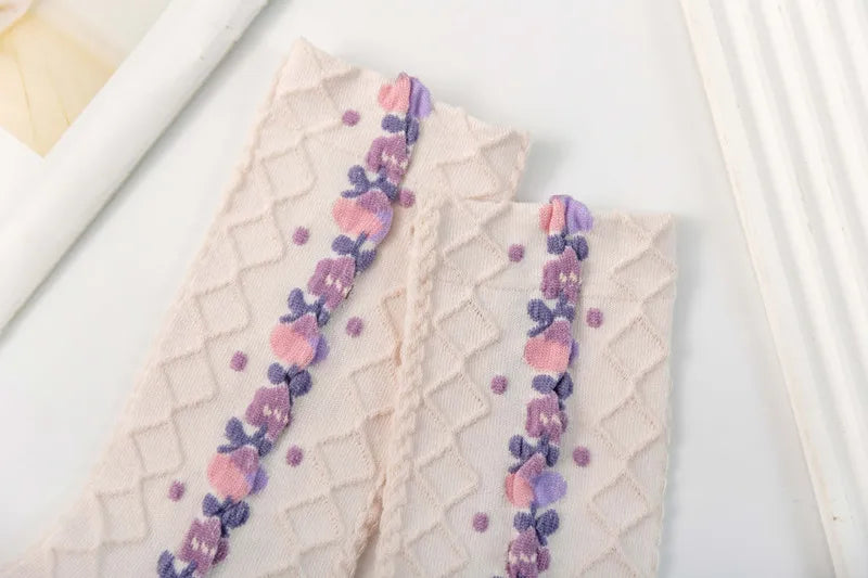 Vintage Floral Socken – Retro Harajuku Stil – Atmungsaktive Baumwolle