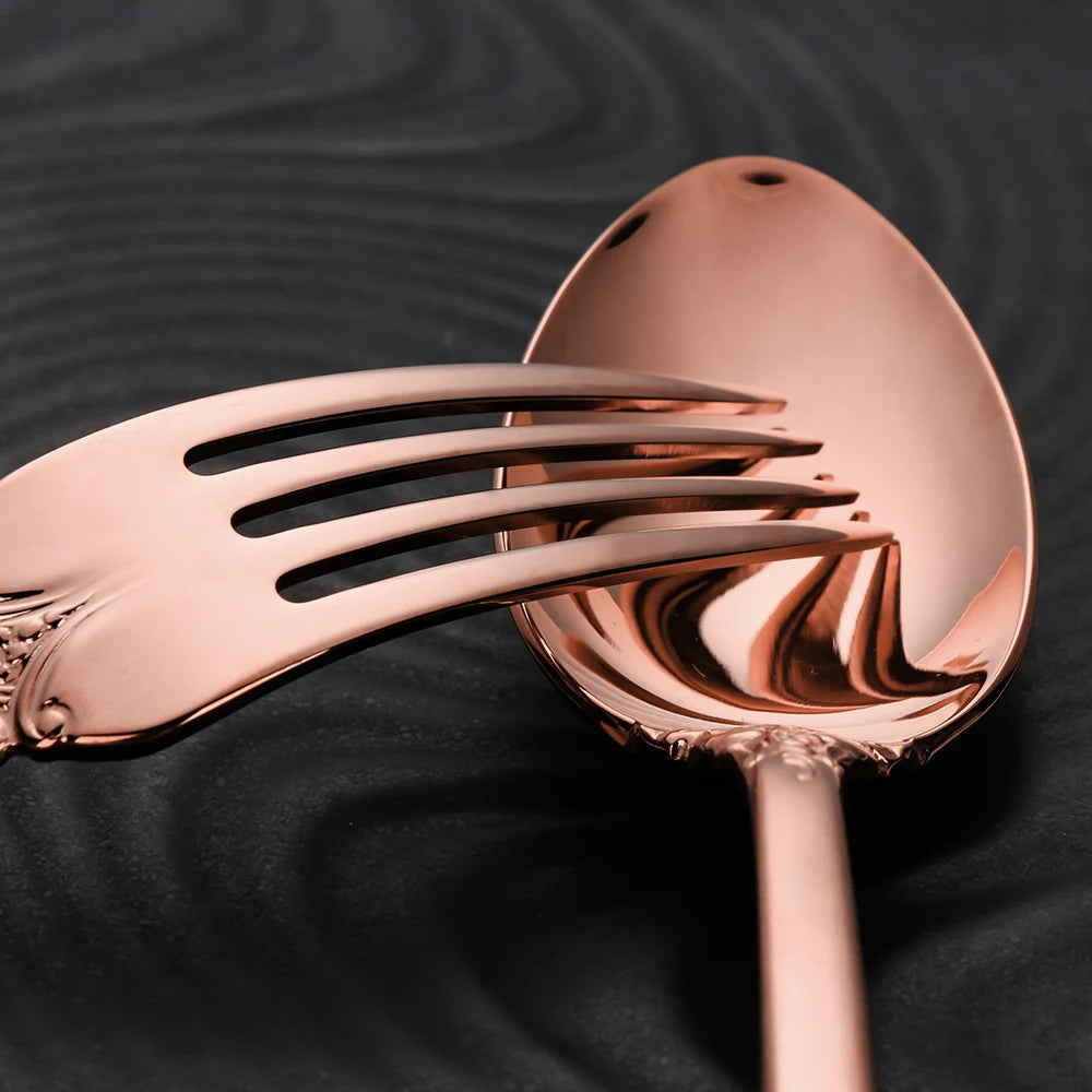 Vintage Gold Besteckset – Edelstahl – Service für 6