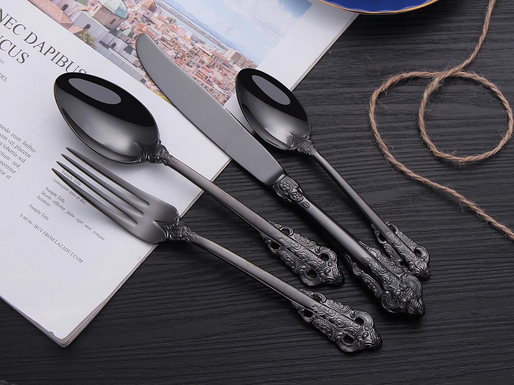 Vintage Gold Besteckset – Edelstahl – Service für 6