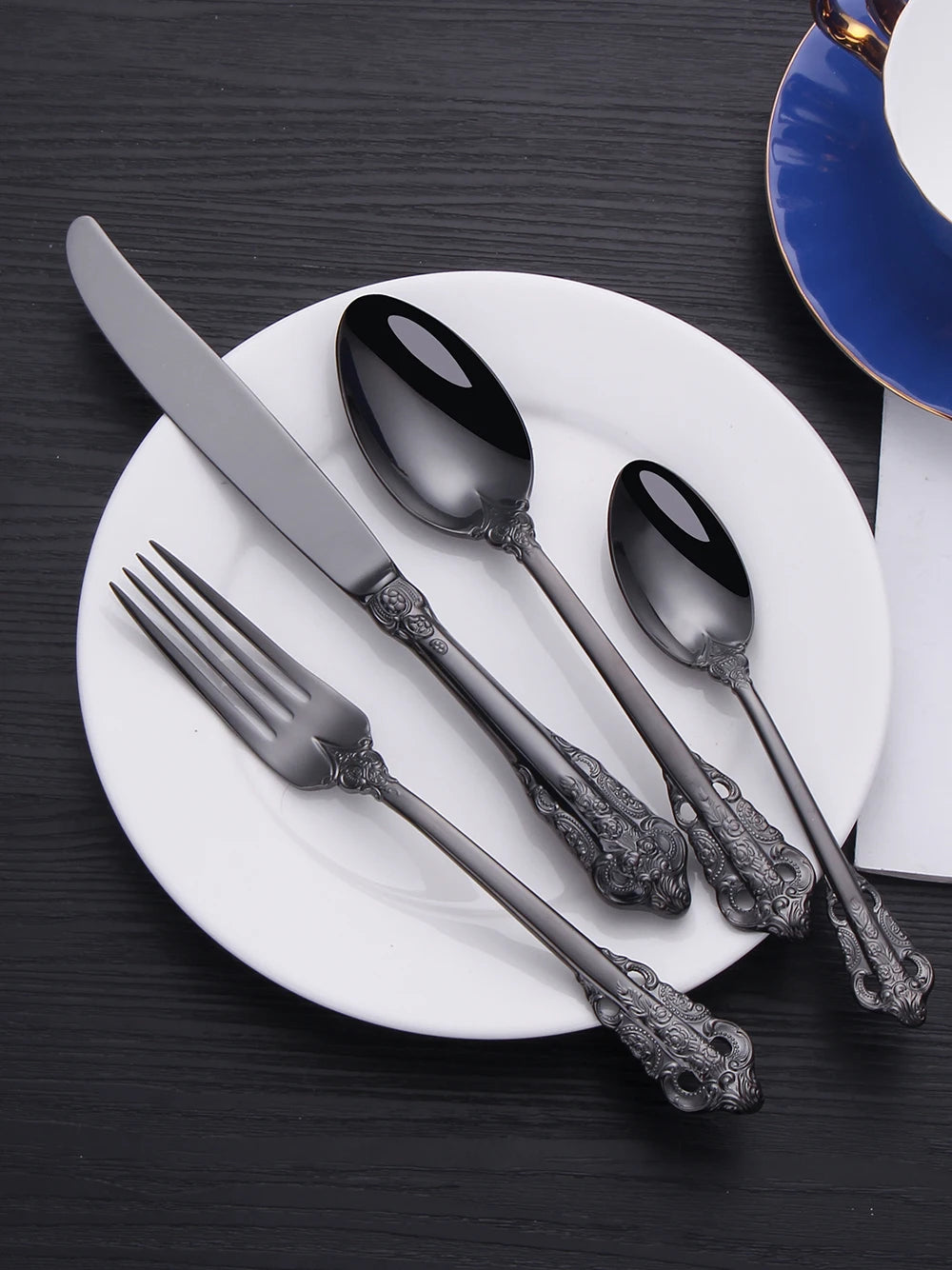 Vintage Gold Besteckset – Edelstahl – Service für 6