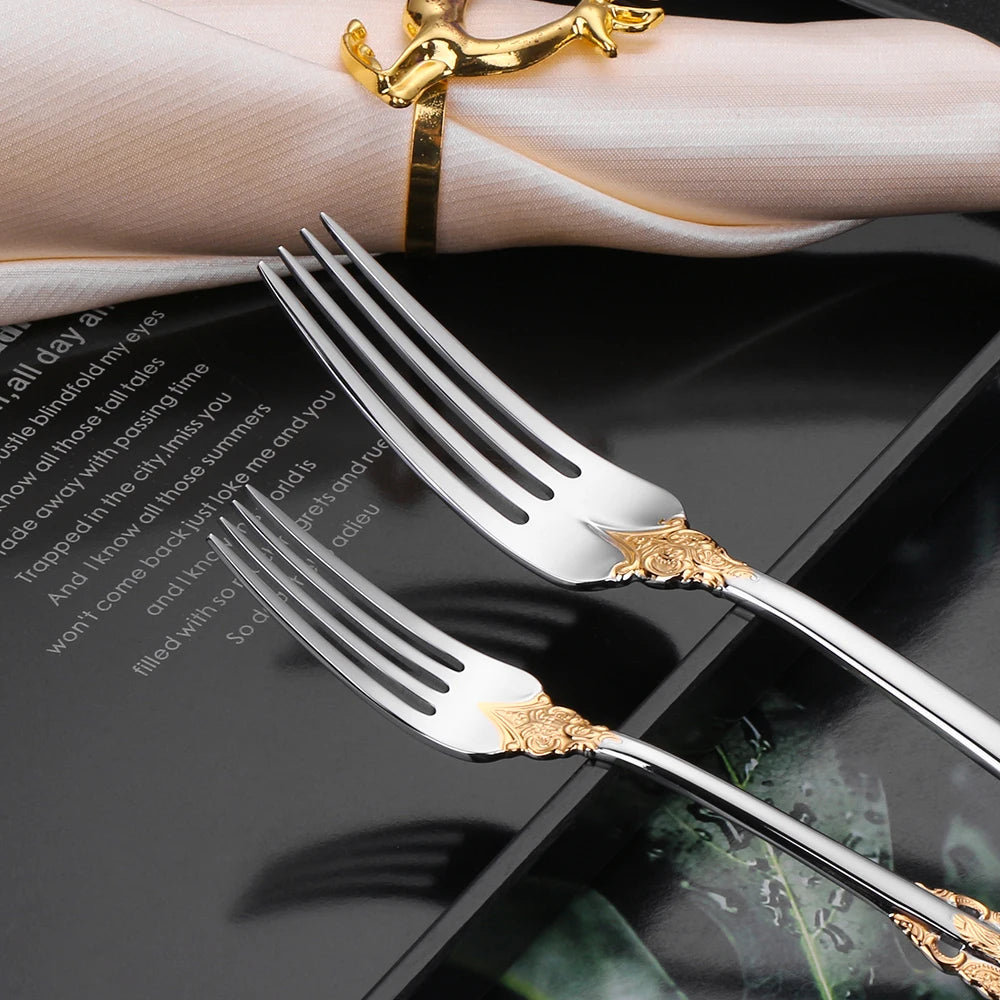 Vintage Gold Besteckset – Edelstahl – Service für 6