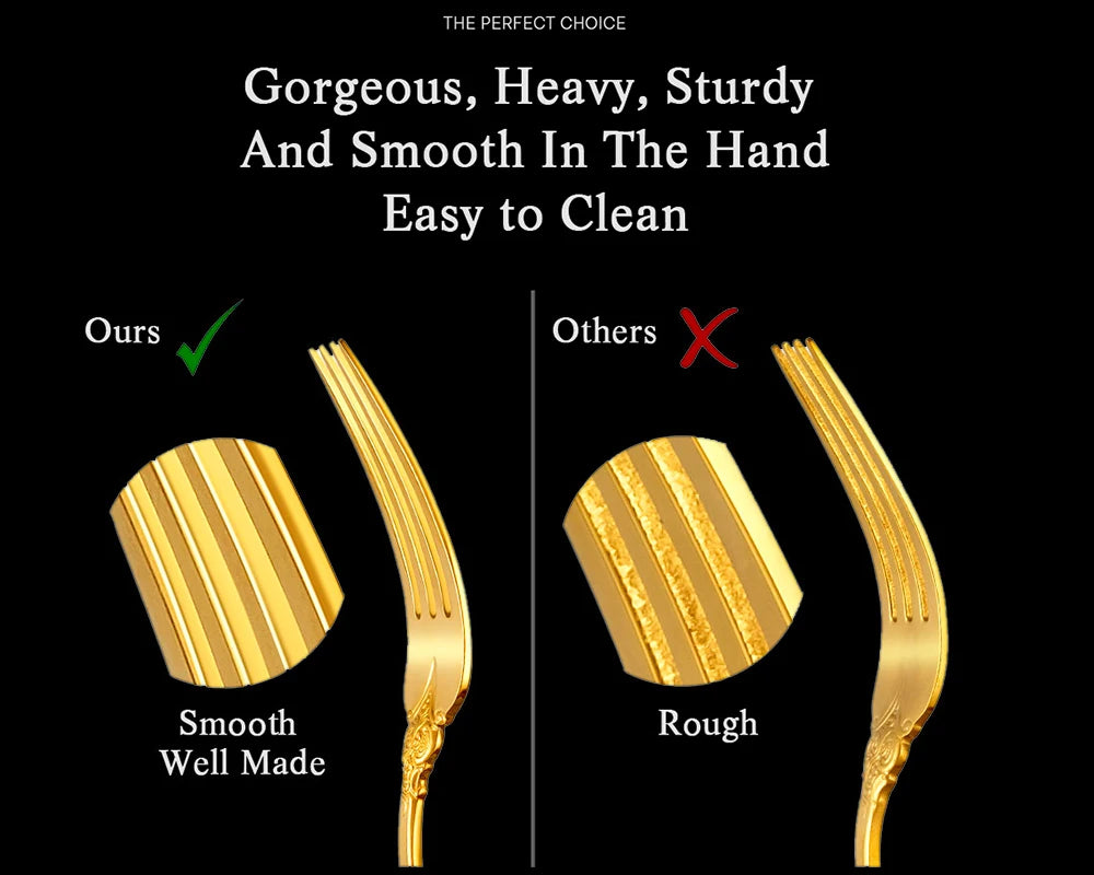 Vintage Gold Besteckset – Edelstahl – Service für 6