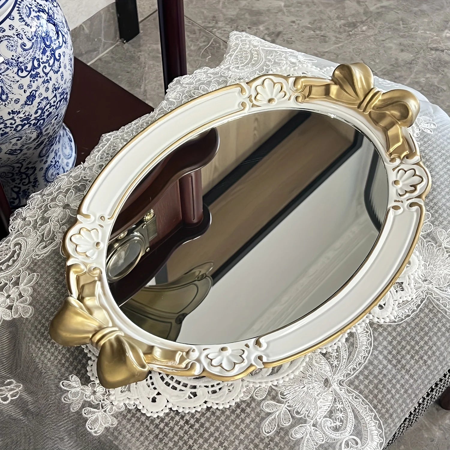 Vintage Hauchdünne Tablett – Europäisches Design – 41x28cm