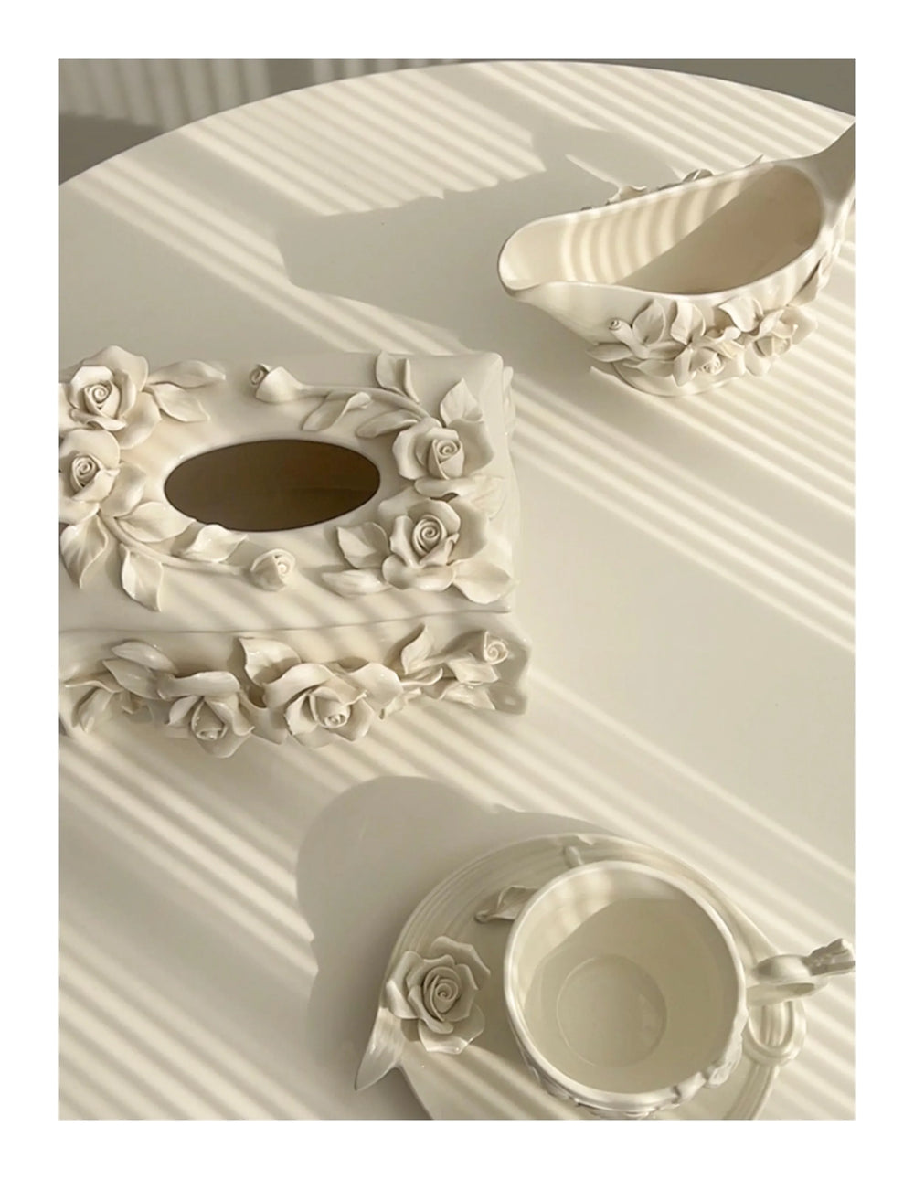 Vintage Keramik Kaffeeset – Handgepresstes Porzellan