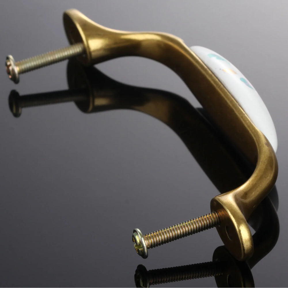 Vintage Keramik Möbelknöpfe – Blumenmuster für Schränke