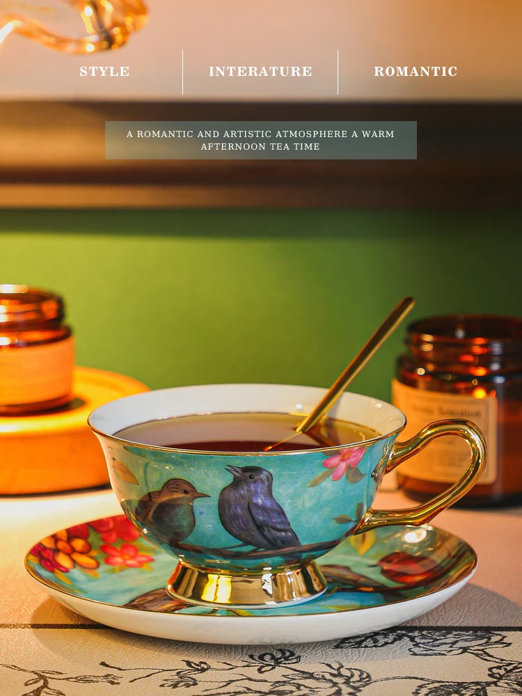 Vintage Keramik Teeset – Knochenporzellan, 3-teilig