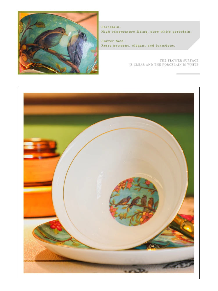 Vintage Keramik Teeset – Knochenporzellan, 3-teilig