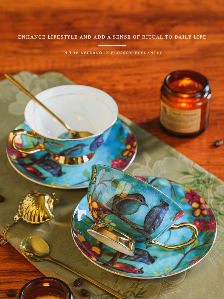 Vintage Keramik Teeset – Knochenporzellan, 3-teilig