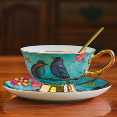 Vintage Keramik Teeset – Knochenporzellan, 3-teilig