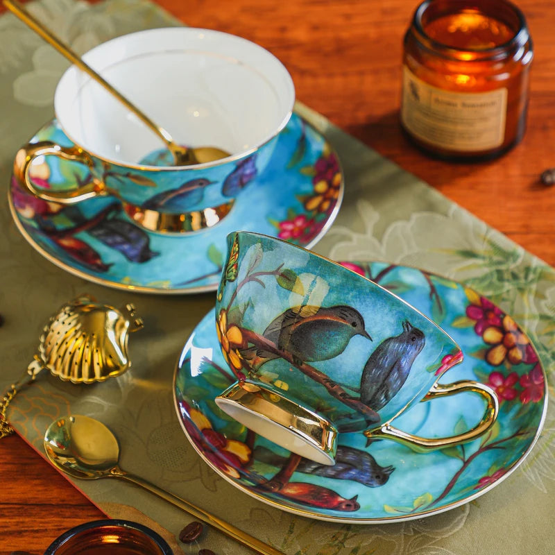 Vintage Keramik Teeset – Knochenporzellan, 3-teilig