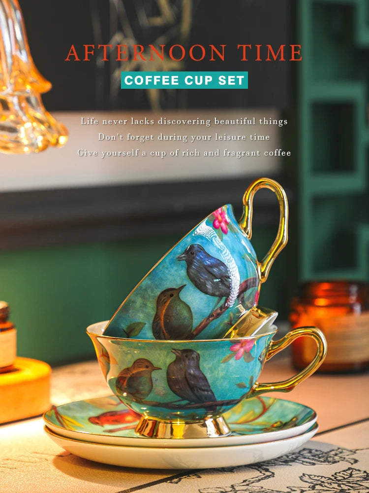 Vintage Keramik Teeset – Knochenporzellan, 3-teilig