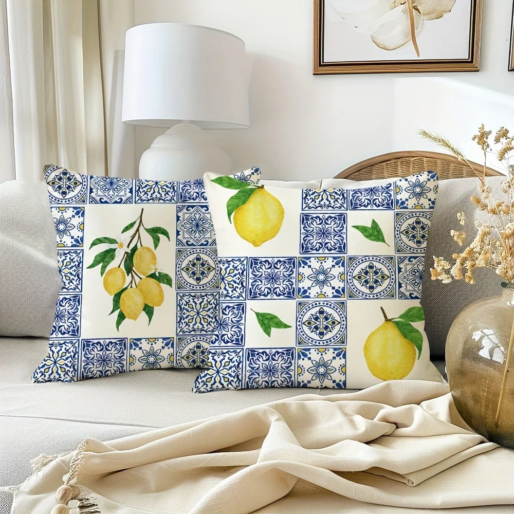 Mehrfarbiger Vintage Kissenbezug aus Polyester, Grösse 50x50cm