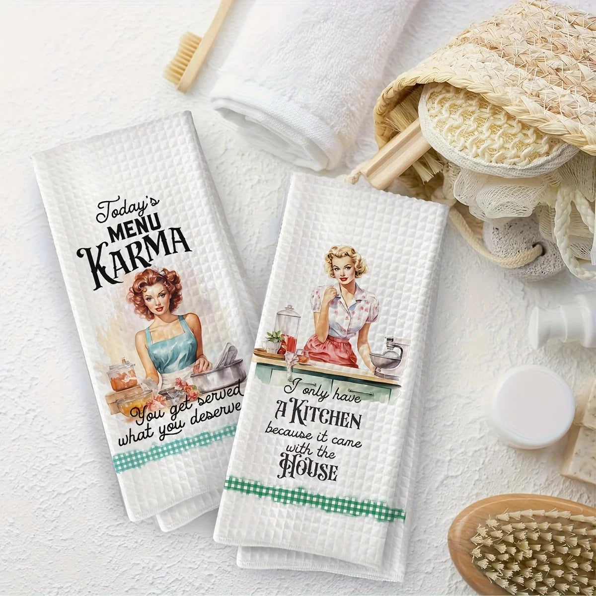 Vintage Küchentücher – Absorbierendes Polyester – Schnell trocknend