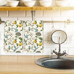 Vintage Lemon Bird Geschirrtücher – Weiches Polyester – 16x24 Zoll