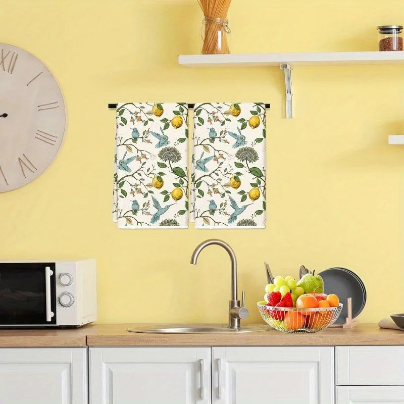 Vintage Lemon Bird Geschirrtücher – Weiches Polyester – 16x24 Zoll