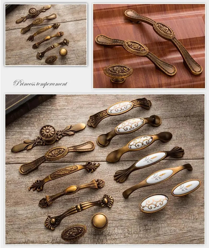 Vintage Messinggriffe – Zinklegierung – 128mm