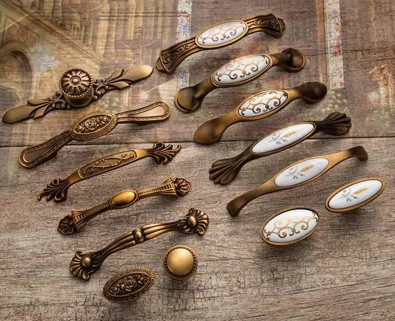 Vintage Messinggriffe – Zinklegierung – 128mm