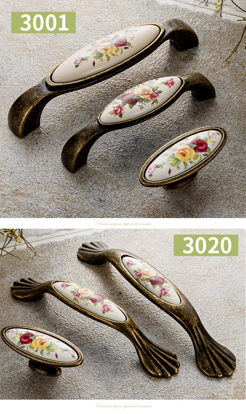 Vintage Möbelgriffe – Keramikdesign – 96mm/128mm