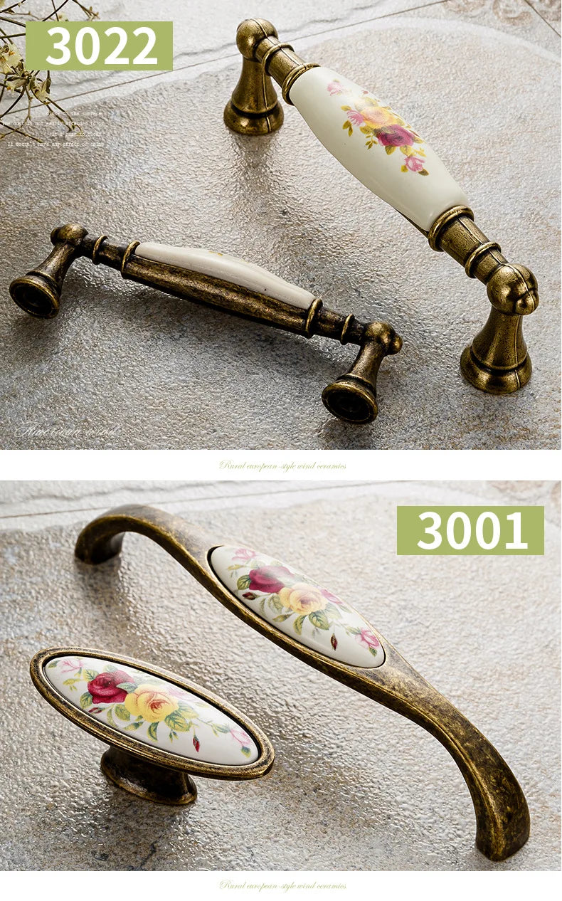 Vintage Möbelgriffe – Keramikdesign – 96mm/128mm