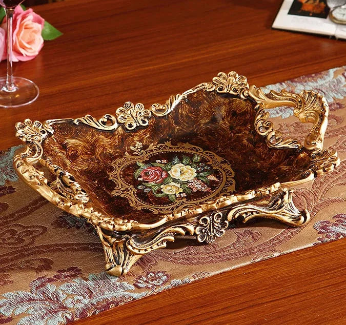 Vintage-Resin-Obsttablett – Elegantes Design – 41x25x11cm