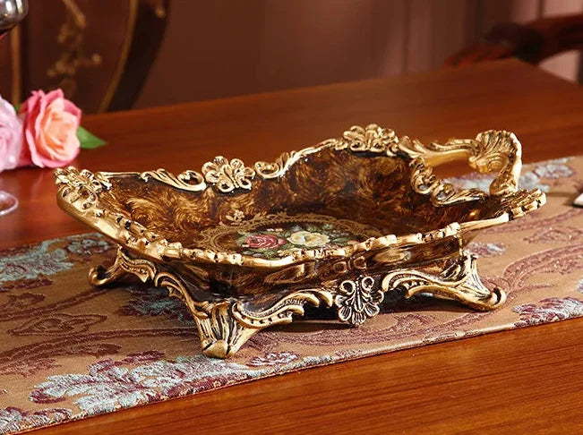 Vintage-Resin-Obsttablett – Elegantes Design – 41x25x11cm