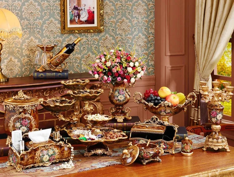 Vintage-Resin-Obsttablett – Elegantes Design – 41x25x11cm