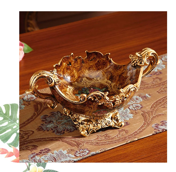 Vintage-Resin-Obsttablett – Elegantes Design – 41x25x11cm